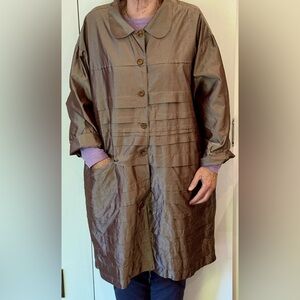 EUC KRISTA LARSON Plus Size Silk Rain Coat